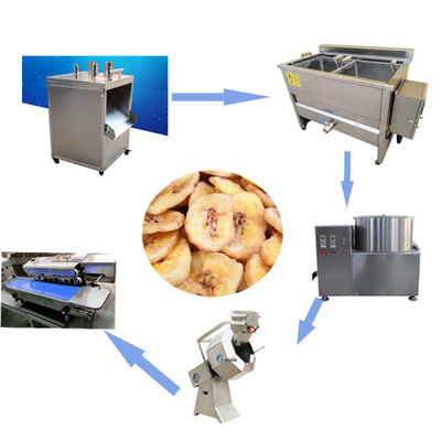 Het Roestvrije staal van Chips Potato Chips Making Line van de weegbreebanaan 100 kg/u