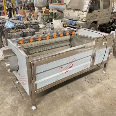 500kg/h van de de Schilmachine van de wortelwol rolle de Groente van de de Bellenwasmachine en de Plantaardige Verwerkingslijn van de Fruit Schoonmakende Machine