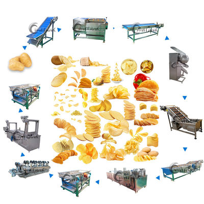 Legt Maniok Franse Kernachtige Automatische Snacks Makend Machine 1000kg/hr