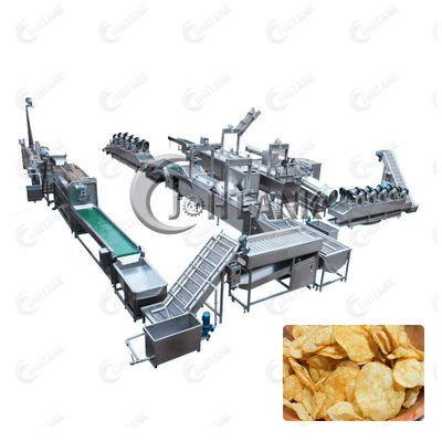 Elektrische Aardappel Chips Production Line 500kg/h voor de Bevroren Spaanders van de Frietenweegbree
